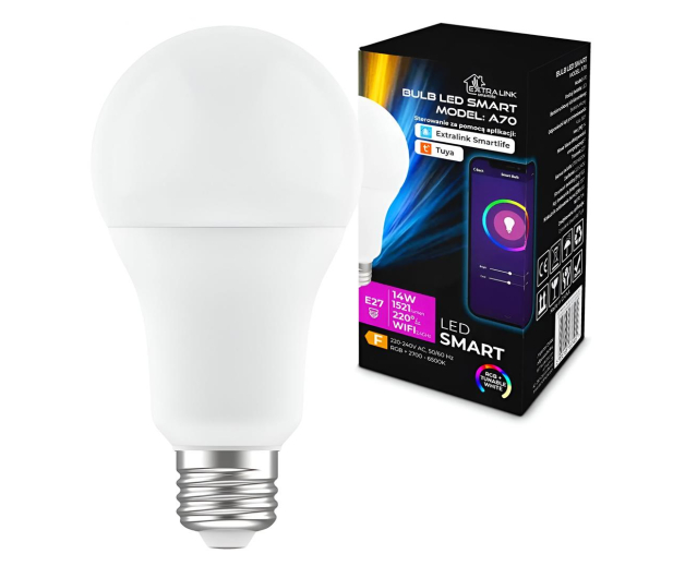 Extralink Żarówka SMARTLIFE LED E27 A70 2700-6500K WIFI 220-240V - 1312408 - zdjęcie